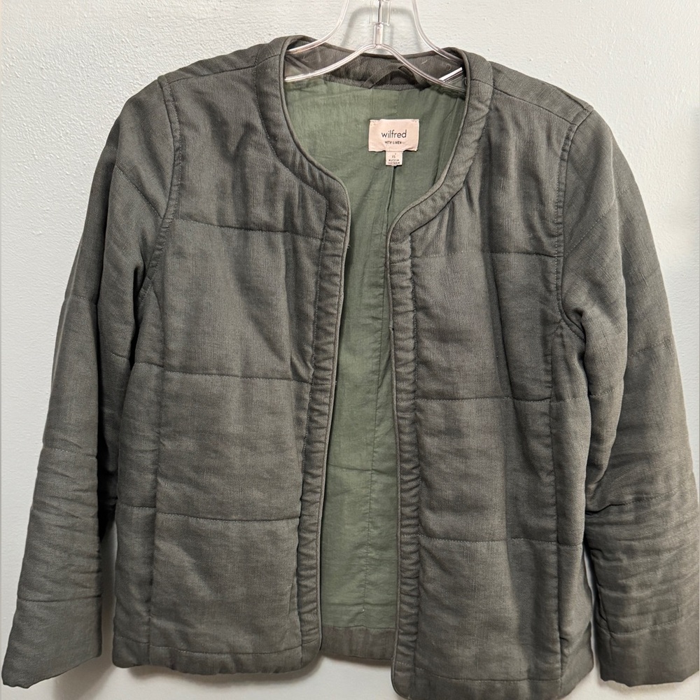 Wilfred olive green linen lined size xs jacket